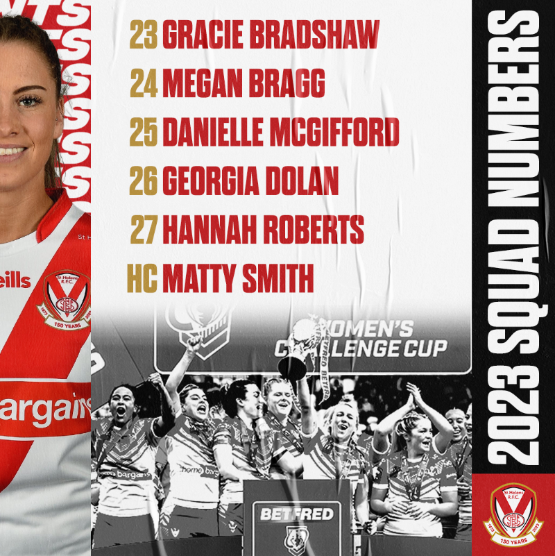 saints1890women's tweet photo. 🔴⚪️ 𝐎𝐔𝐑 𝟐𝟎𝟐𝟑 𝐒𝐐𝐔𝐀𝐃 𝐍𝐔𝐌𝐁𝐄𝐑𝐒 𝐇𝐀𝐕𝐄 𝐀𝐑𝐑𝐈𝐕𝐄𝐃! 🔴⚪️

We are delighted to confirm our squad numbers ahead of the 2023 season! Not long to go now until our first game...

Read More 👇

#COYS | #HistoryInTheMaking