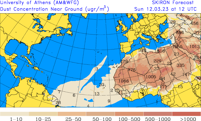 Meteovargas's tweet photo. #10Mar Me preguntan ¿por qué si hay polvo del Sahara en Venezuela este no ha inhibido la nubosidad presente desde ayer? 

Simplemente porque como lo indiqué días atrás, las concentraciones del material particulado que han llegado al país son muy mínimas (<10 µg/m³)...(sigue)⬇️ https://t.co/woKYX1duFt