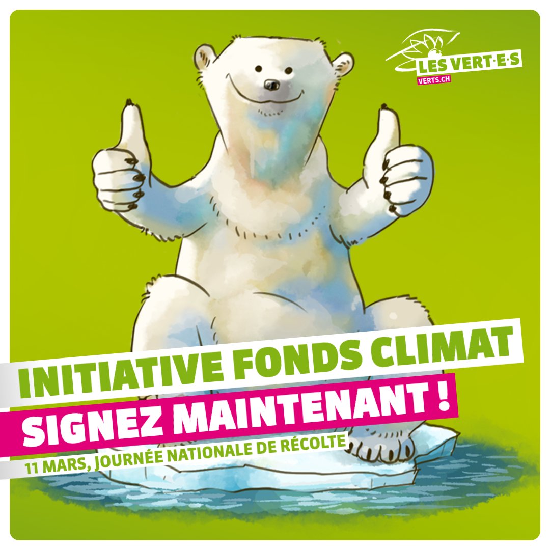 LesVertsSuisses's tweet photo. Demain, nous récoltons des signatures en faveur de notre initiative pour un fonds climat dans toute la 🇨🇭. Pour faire enfin de la protection du climat &amp; biodiversité une tâche étatique et créer un fonds d’investissement. 🌻🌳 Rejoignez-nous !✊🏼 #EnsemblePourLeClimat🌍 #vivremieux https://t.co/G9mgkhtIK1