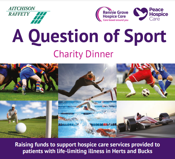 CorpNetworkRG's tweet photo. Our annual Question of Sport event, hosted by @GeoffShreeves , returns to @SopwellHouse on Thursday 20 April! A great way to network with other corporates whilst raising funds for local hospice care💜 

⚠️Only 8 tables remaining ⚠️

Contact Katie.Arthurs@renniegrove.org to book💜 https://t.co/QpaQ1ltEDW