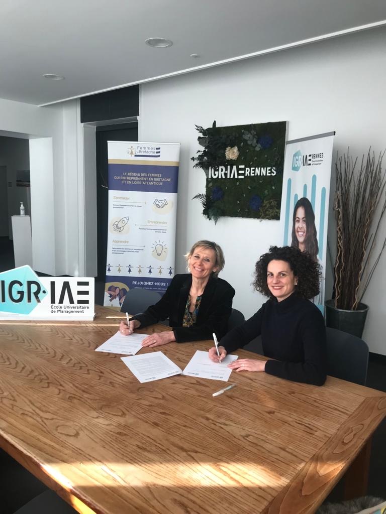 Signature d'un nouveau #partenariat entre <a href="/FemmesBretagne/">Femmes de Bretagne</a>  et l'@IAERennes 
avec <a href="/Emaneru/">Elena Mañeru</a> et <a href="/g_poilpot/">Gwénaëlle Poilpot</a> pour encourager l'#entrepreneuriat #féminin auprès des étudiantes

Au programme : Rencontres et collaborations avec des cheffes d'entreprises et des entrepreneuses