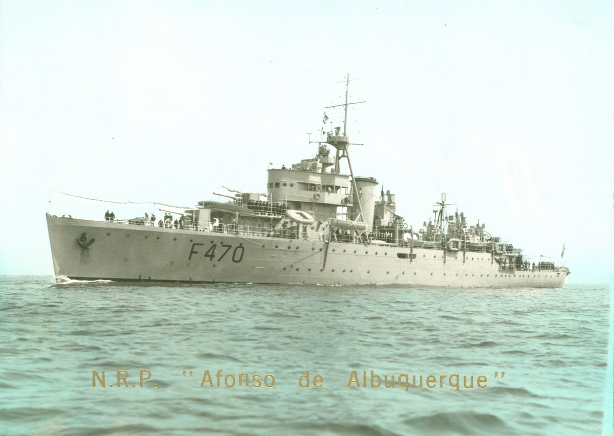 zwerubae's tweet photo. #OTD in 1962, the frigate Navio da República Portuguesa Afonso de Albuquerque was refloated and towed to Mumbai. Destroyed in combat in December 1961 during #OperationVijay1961, she lay grounded and as a derelict in Marmagao harbour. A thread (1/18) https://t.co/kE4cvyAVwB