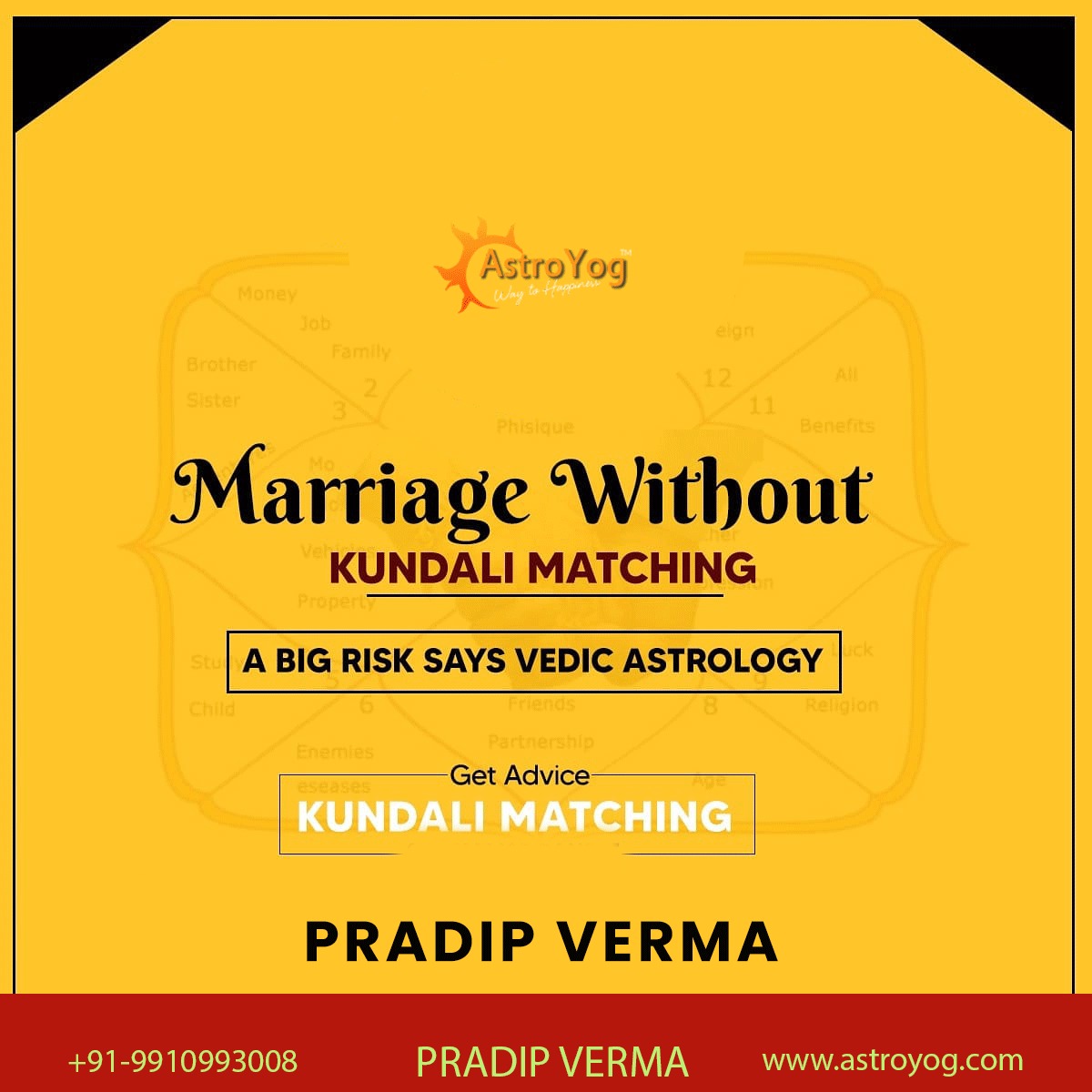 Marriage without Kundali Matching..
..
Call & whatsapp - +91-9910993008
Visit us - astroyog.com
#astrology #astrologers #career #mumbai
#india #lovemarriage #job #pradipverma
#businessproblem #astrologerdelhi
#astrologer #bestastrologerindelhi #vastu
