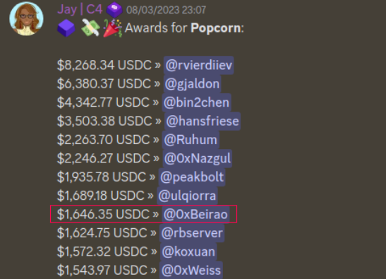 0xBeirao's tweet photo. 1st contest 
1st top 10
1st 4 figures 

The opportunity to earn and learn at the same time is huge.

I am so grateful to @code4rena. Let's build a safer WEB3 together 💪 https://t.co/v4VrlECEuP