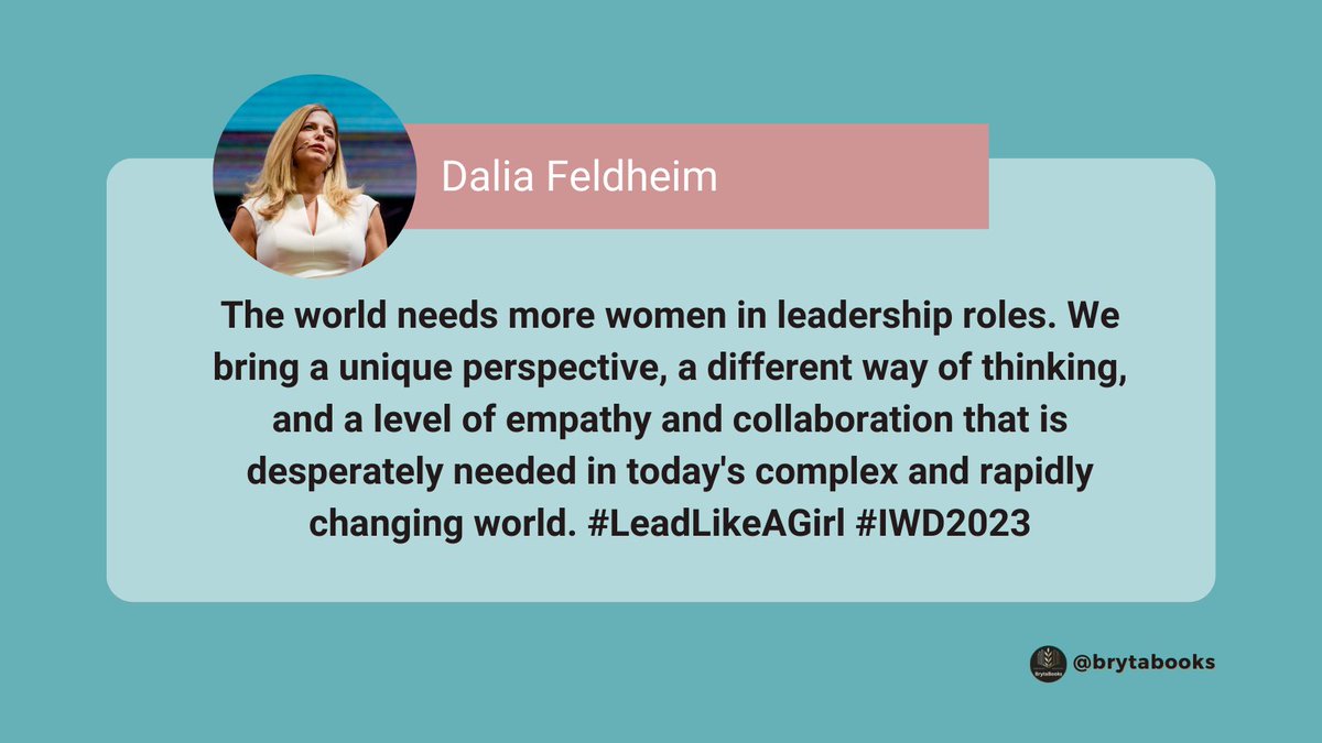 The world needs more women in leadership roles. We bring a unique perspective, a different way of thinking, and a level of empathy and collaboration that is desperately needed in today's complex and rapidly changing world. - Dalia Feldheim
#LeadLikeAGirl #IWD2023
