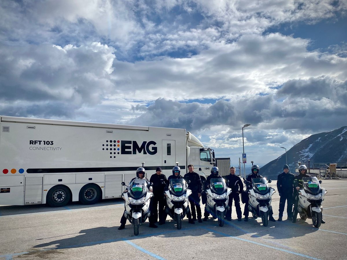 Our EMG Connectivity crew doing what they do best for the Tirreno Adriatico #Cycling #TeamRF #TeamEMG #WirelessCameras
