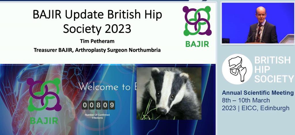 Registry session. We are so lucky to have such great national data projects in U.K. #hipsurgery As ever encouragement to submit data and @BritishHip are proud to support these Registries @JointRegistry @NonArthHipReg @BAJIR_UK