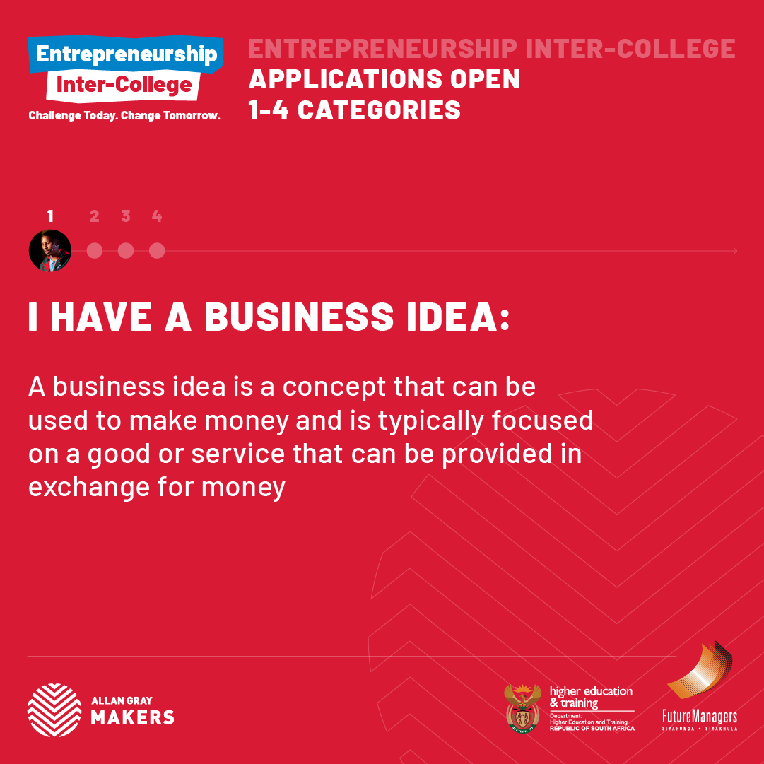 allangraymakers's tweet photo. Inter-College Applications are open! There are four categories under which you can enter.

💡 I have a Business Idea
🛠️ I have an Artisan Business 
💻 I have a Tech Business
💼 I have a General Business 

Enter here: https://t.co/JcoUBhCAoF 

#InterCollege https://t.co/dFBrA8A68e