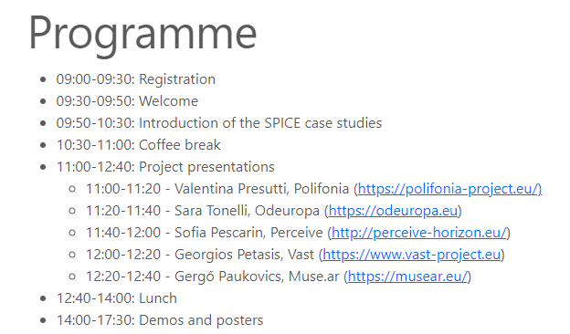 SpiceH2020's tweet photo. We look forward to meeting you at the ExICE conference next week @Unibo!
Full details here: https://t.co/d0dkKKJIga
#CitizenCuration #SPICEh2020 https://t.co/VvIT3uT98R
