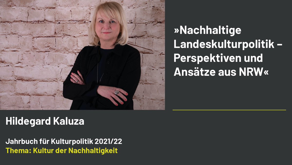 Wie geht nachhaltige Landeskulturpolitik?

Hildegard Kaluza zeigt in ihrem Beitrag zum Jahrbuch für Kulturpolitik Perspektiven und Ansätze aus Nordrhein-Westfalen. Ihren Text findet ihr auf der Homepage vom <a href="/transcriptweb/">transcript Verlag</a>:

bit.ly/3mIgfG7

#kupoge2023 #neueKulturpolitik