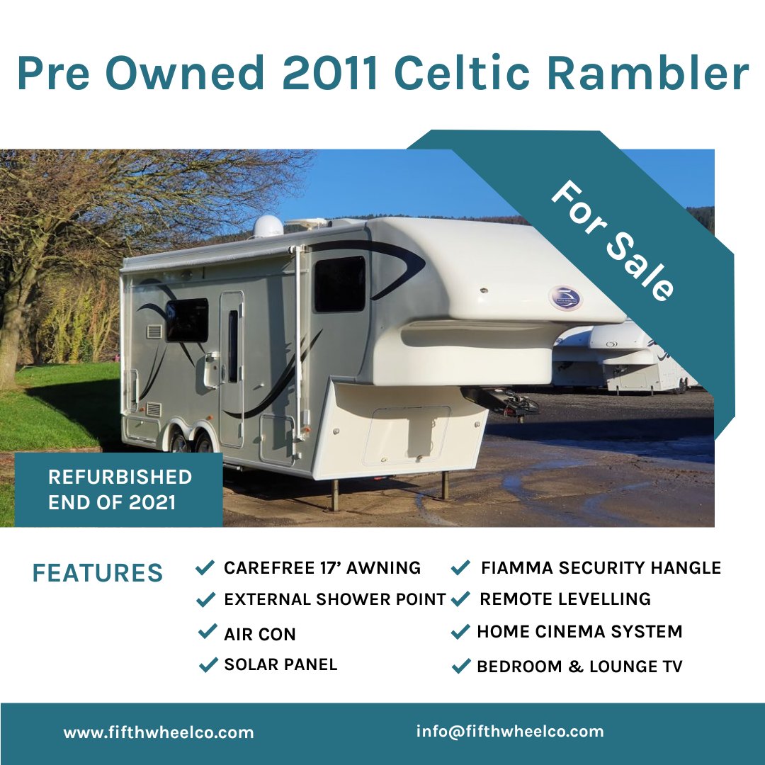 FifthWheelCo's tweet image. Would you love to own a Fifth Wheel but can’t get your hands on  a new one? This pre-owned Celtic Rambler has been refurbished with everything from new appliances to fresh carpets and has a number of unique extras. 

fifthwheelco.com/portfolio/2011…