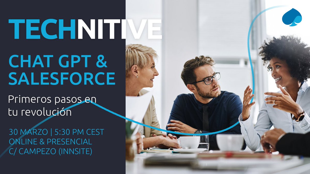 Capgemini_ES's tweet photo. A día de hoy, ¿quién no ha escuchado hablar de #ChatGPT? 
Si eres un entusiasta de la #IA y te preguntas cómo puede ser aplicada en tu día a día en desarrollos #Salesforce, únete a nuestro #Technitive. ¡Apúntate ya! 👉https://t.co/40agK0ZQJP, 
#InnovaciónByCapgemini https://t.co/r5V7HgZcw8