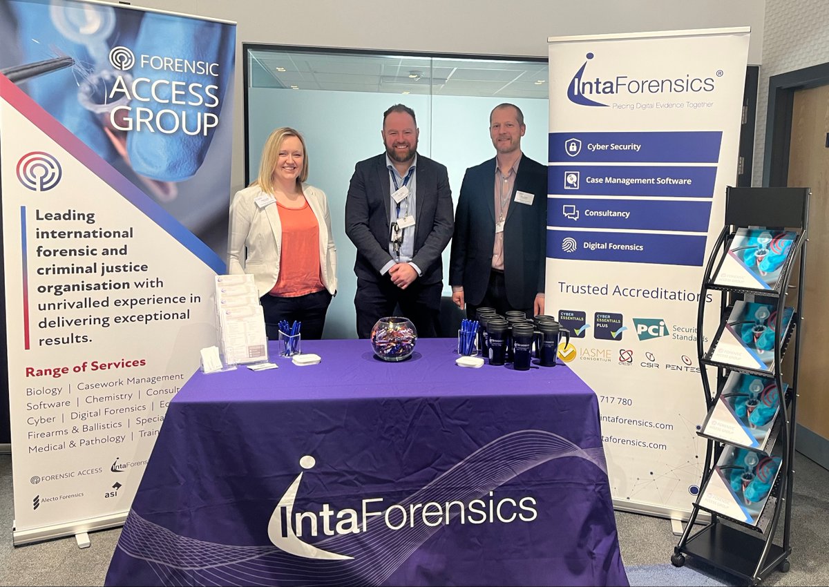 IntaForensics's tweet photo. The team are back for day 2 of the RF Conference at @CollegeofPolice.

It's been fantastic to speak to so many delegates from #lawenforcement. We look forward to welcoming you back to the stand to chat all things #digitalinvestigation, #cellsite and #training. 

#cellsiteanalysis https://t.co/qj12gqVy0p