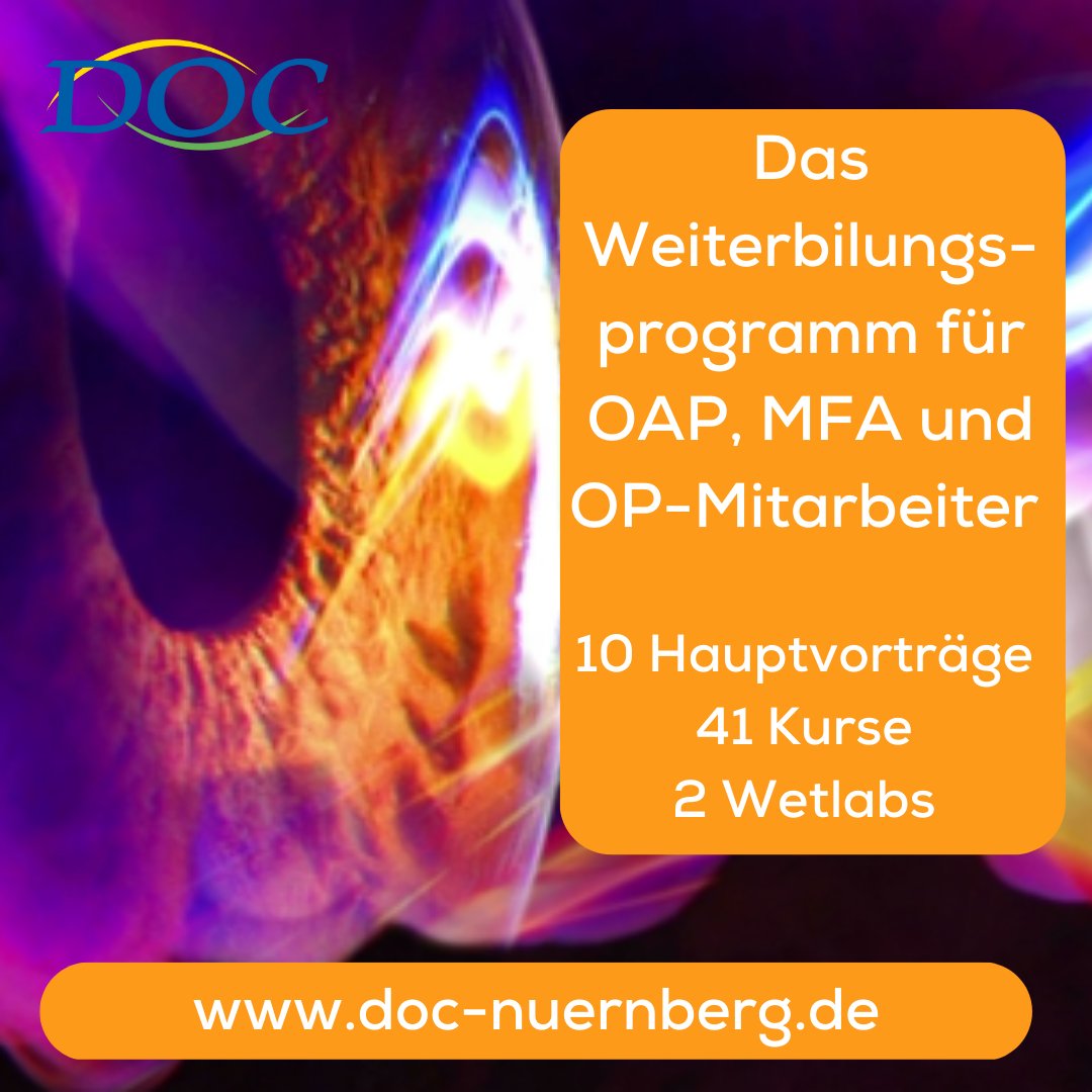DOC2021x's tweet image. Die Programmkommission für das OAP-Programm hat sich das Ziel gesetzt, unseren MitarbeiterInnen in den Praxen, auf den Stationen und in den Operationssälen neue Standards in der augenärztlichen Diagnostik und Therapie in diesen 3 Tagen zu vermitteln.