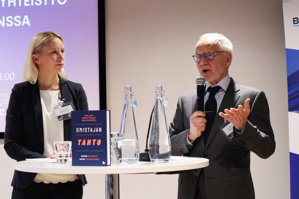 BoardmanOy's tweet photo. Omistajan tahdon tematiikkaan syvennyttiin Boardmanin ja @PwC_Suomi  isännöimässä tilaisuudessa. Omistajan tahto tarkasteltiin monipuolisesti, niin perheyhtiön kuin kasvuyrityksen näkökulmasta. #omistajuus #hallitustyö https://t.co/nrlyONtnm1