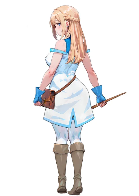 ヒロイン背面立ち絵を制作しますたなんとかキャライラストはいけそう(*'ω`*)せっかくなのでPSDプラン向けにアップします 