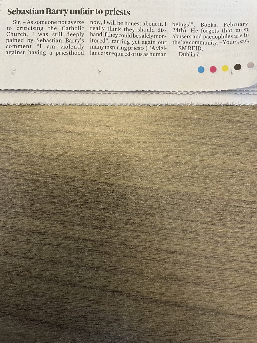 ACP (@acpinireland) on Twitter photo Good to see a response to #SebastianBarry's comment "I am violently against having a priesthood". Good to see a response to #SebastianBarry's comment "I am violently against having a priesthood".