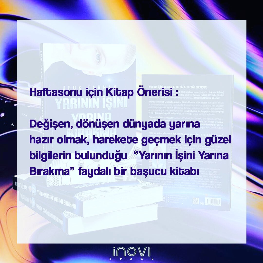 Haftasonu için Kitap Önerisi : 

Değişen, dönüşen dünyada yarına hazır olmak, harekete geçmek için güzel bilgilerin bulunduğu Ufuk Tarhan’ın yazıya aldığı ‘’Yarının İşini Yarına Bırakma’’ faydalı bir başucu kitabı değerinde ✨📚

#yarınınişiniyarınabırakma #tinsan #future