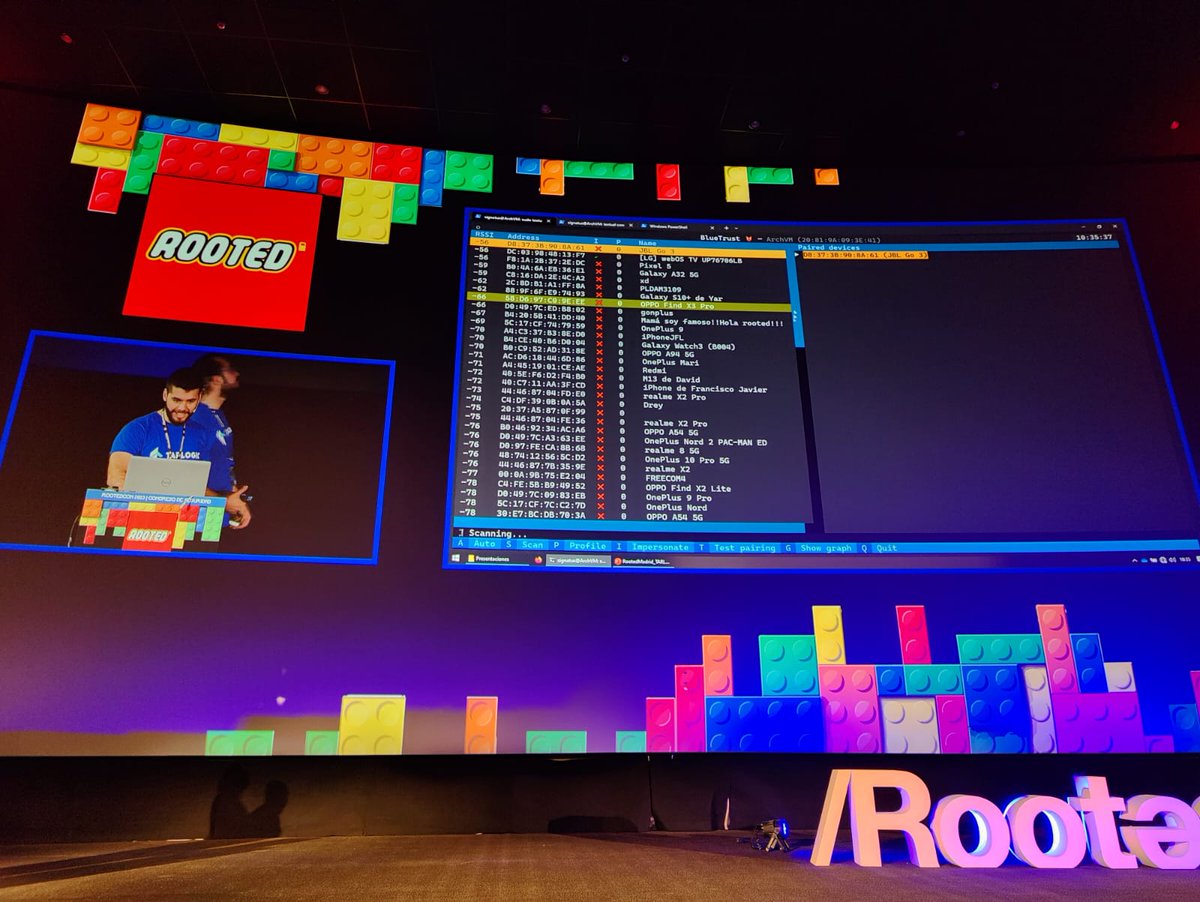 TarlogicES's tweet photo. Antón y Jesús la han roto.🔫 La presentación de #BlueTrust en la @rootedcon ha levantado mucha expectación. Pero esto no ha hecho más que empezar.
Vamos, que se vienen cositas... 🦾🦾🦾
#ciberseguridad https://t.co/hyC0ZlXDJs