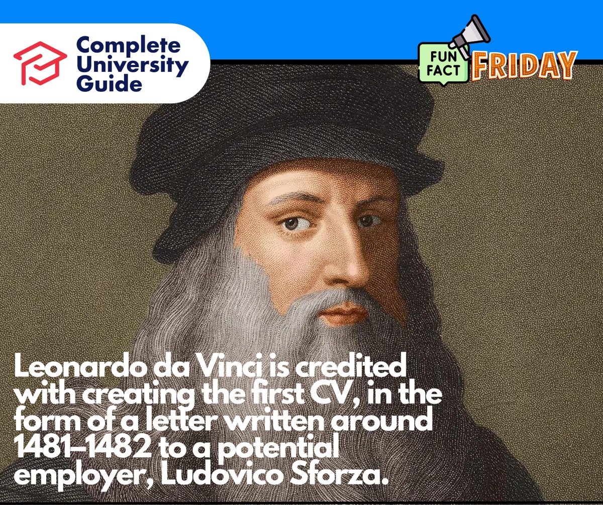 Leonardo da Vinci is credited with creating the first CV.
For the next 450 years, the CV continued to be a description of a person, including abilities and past employment.

#CEIAG #NCW2023 #funfact #friday