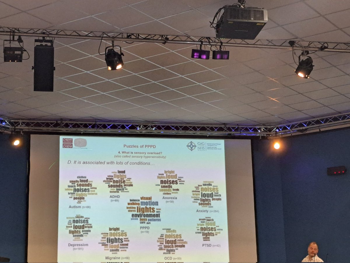 Brilliant presentation by Professor Petroc Sumner about the work of the team at the <a href="/CUdizzylab/">Cardiff University Dizzy Lab</a> and the puzzles of PPPD #Audiologycymru2023