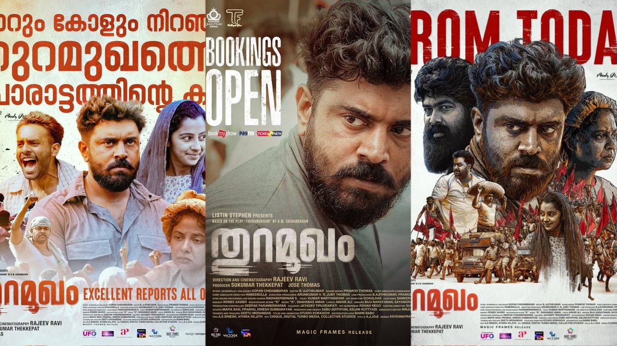 saloon_kada's tweet photo. • ShowTime🍿
  #Thuramukham - @agscinemas 

RunTime : 2 Hours 55 Minutes
Language : Malayalam With ESubs

Nivin Pauly 🥰🔥 https://t.co/ceafw8TOGA