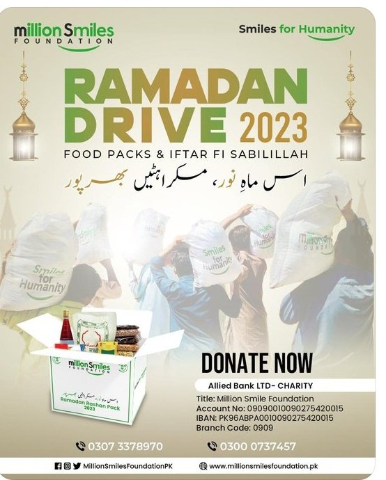 ZeenatActivist's tweet image. آئیں اِن مسکراہٹوں کو بڑھاتے ہیں ۔۔۔۔۔
اللّٰہ ہمیں آنے والے ماہِ مبارک میں مُسکرانے اور مُسکراہٹیں بِکھیر ے کی توفیق سے نوازے ۔۔۔۔۔
آمین ثم آمین
♥️🙌🏻♥️
Ramadan Ration Pack:

اِس ماہِ نور، مسکراہٹیں بھرپور !
#RamadanKareem
 #MSF_RationPack 
#Smilesforhumanity