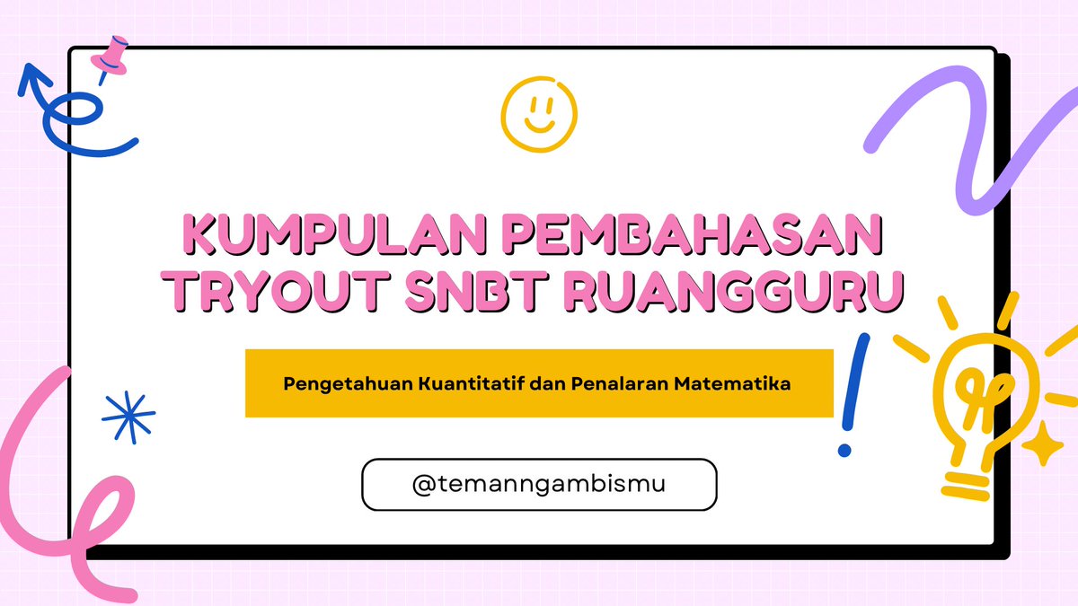 temanngambismu's tweet photo. 🗂 𝗞𝘂𝗺𝗽𝘂𝗹𝗮𝗻 𝗣𝗲𝗺𝗯𝗮𝗵𝗮𝘀𝗮𝗻 𝗧𝗿𝘆𝗢𝘂𝘁 𝗦𝗡𝗕𝗧 𝗥𝘂𝗮𝗻𝗴𝗴𝘂𝗿𝘂 🗂

Alo teman2 ngambisku, banyak yang bilang kalo TryOut RG begitu syulit‼️Ah, masa⁉️

Coba liat pembahasan ini ya👇
📌Akan diupdate berkala 💚

#studytwt #studyacc #ambistwt #AMBISVERSE #SNBT2023 https://t.co/USATLwQx3U