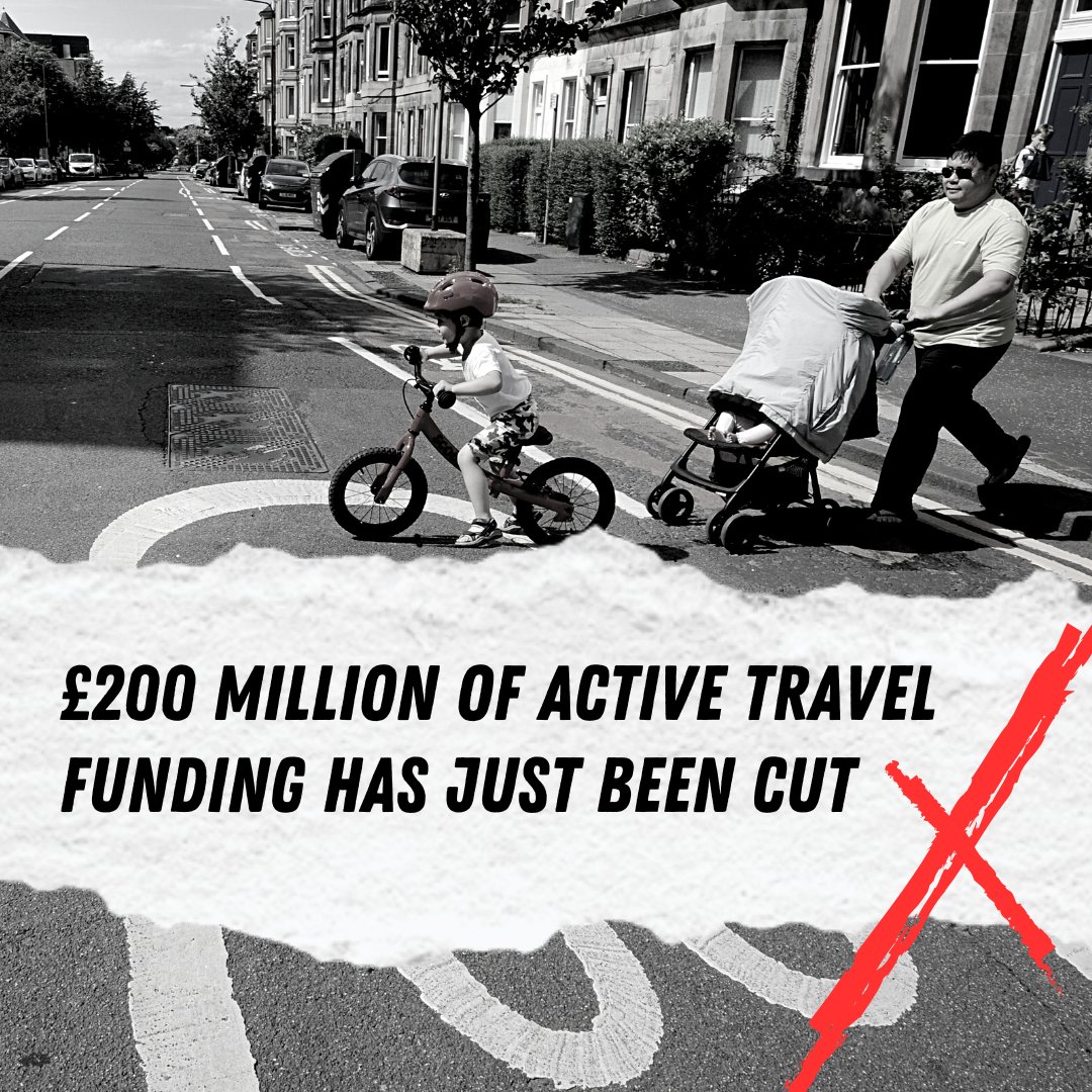 ⚠ The active travel budget has just been cut by two-thirds ⚠  

It’s heartbreaking to see vital active travel budgets being wiped away in England, at the exact time when they are most essential. It simply doesn’t make sense.👇