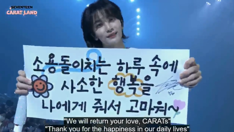 miwon17_'s tweet photo. crying....they said they always get slogans from carats so this time they prepared their own slogans for carats!!! https://t.co/Y0IJWZgsAR