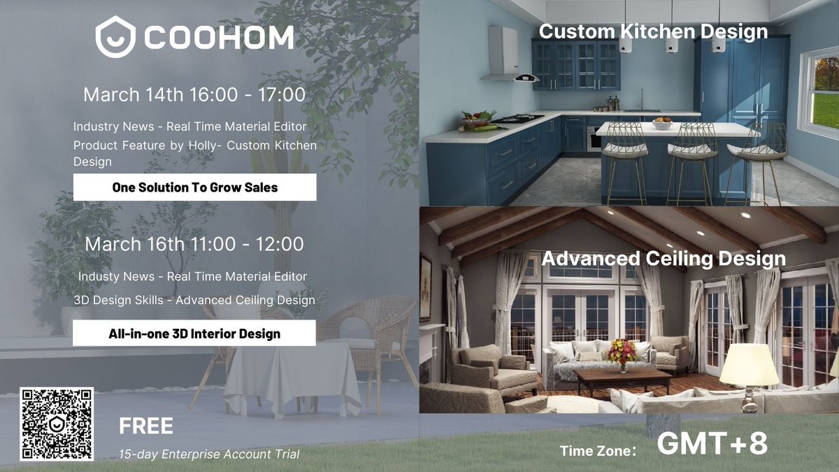 coohom's tweet image. 3D Design Webinars - Let's Grow Business Together

Get a free demo now: coohom.com/b2b/schedule-a…

Zoom Link: us06web.zoom.us/j/7692155697

 #designers #share #shareideas #interiordesign #furnituredesign #webinar #interiordesign #furnituredesign #homedecor #loveIsland #19years #tu86