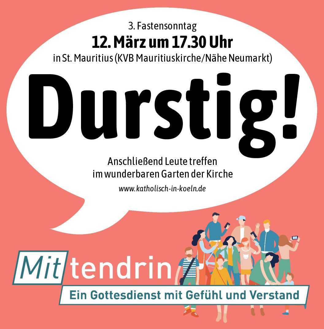 DominikMeiering's tweet photo. Durstig!
Ich meine jetzt nicht das durstig sein nach einem Glas Wasser oder einem Kölsch. Ich meine den Durst nach Leben. Lebensdurst. Nach Frieden und Freiheit, aber auch nach Geborgenheit und Gemeinschaft. Ein Leben angefüllt mit dem schönsten und kostbarsten, dass es gibt. https://t.co/HKnJBtL5PV