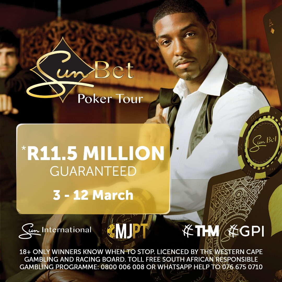 Join Africa’s Richest Poker Tour with satellites starting from 12pm onwards. 

There's still time to partake in the main event with a guaranteed R5 MILLION! 

See you at Time Square Casino. 
For more contact Chad: 082 824 3346.