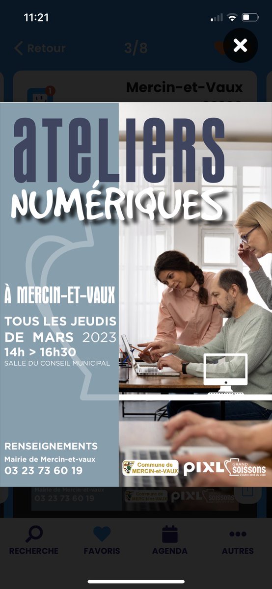 Tous les jeudis du mois de mars, un atelier numérique PIXEL sera animé de 14h à 16h30 en mairie de MERCIN-et-VAUX 😉