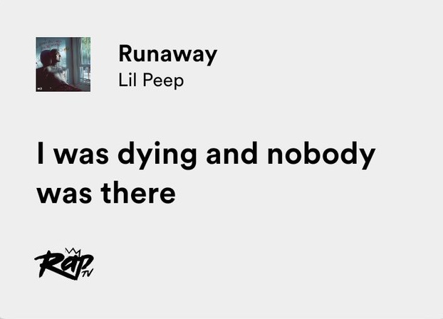 RT @thepopquote: lil peep / runaway https://t.co/IeH2tTLyi5