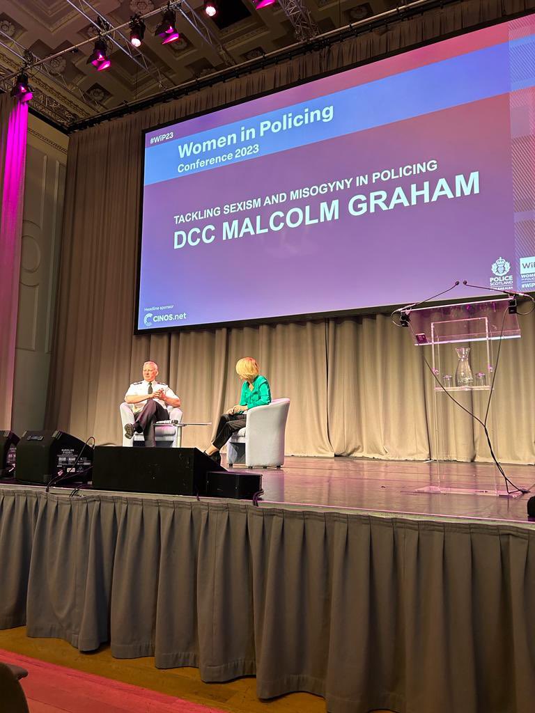 DCC Malcom Graham addresses delegates on the final day of #WiP23, discussing the work @PoliceScotland is doing to tackle sexism and misogyny.