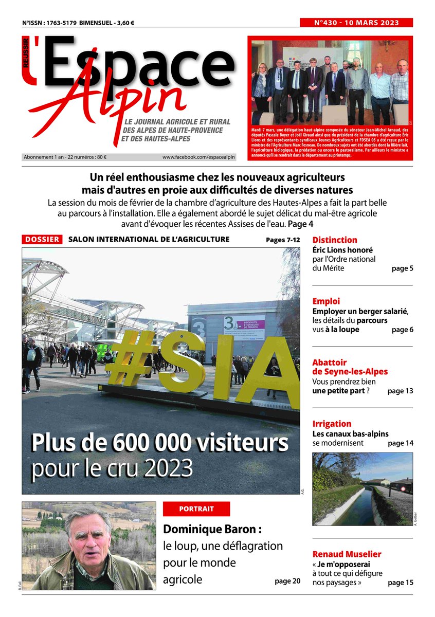 EspaceAlpin's tweet photo. Notre numéro spécial #SIA2023 vient de paraître mais pas que... car vous y retrouverez tout de même d'autres informations sur les deux départements alpins. #agriculture #hautesalpes #alpesdehauteprovence #irresistiblealpesdehauteprovence https://t.co/swo1UY5nMA