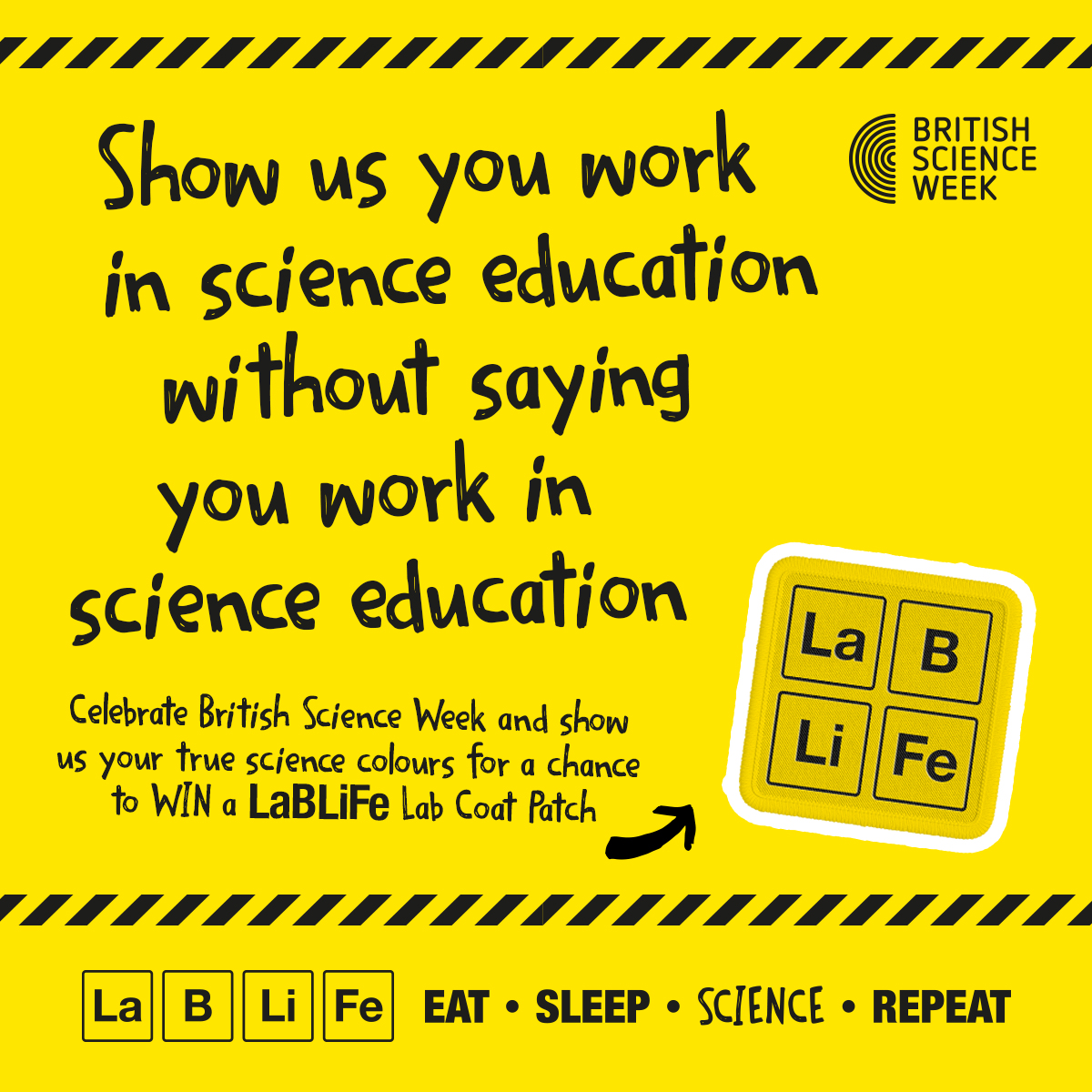 LaBLiFeUK's tweet photo. Show us you work in science education without saying you work in science education...

👩‍🔬🥼🧪🧫🔬🥽🧑‍🔬

Tag @LaBLiFeUK to enter to win one of our LaBLiFe lab coat patches! 

We'll pick our favourites at the end of @ScienceWeekUK 🙌

#LaBLiFe #BSW23 #TECHOGNITION https://t.co/ULUkQkmYg7