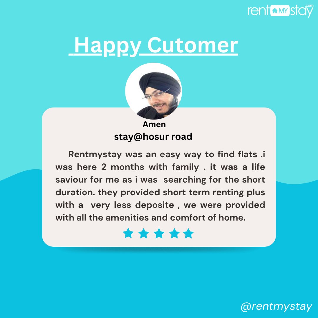 RentMyStay's tweet photo. Happy customers!!!!!
#rentmystay #FullyFurnished #SemiFurnished #1bhk #2bhk #studio #happycustomers #rms #RMSfamily
#happycutomer #bestreviwe #bestservice #greatflats #shorttermrenting #testimonials https://t.co/UgWMQe4QbU