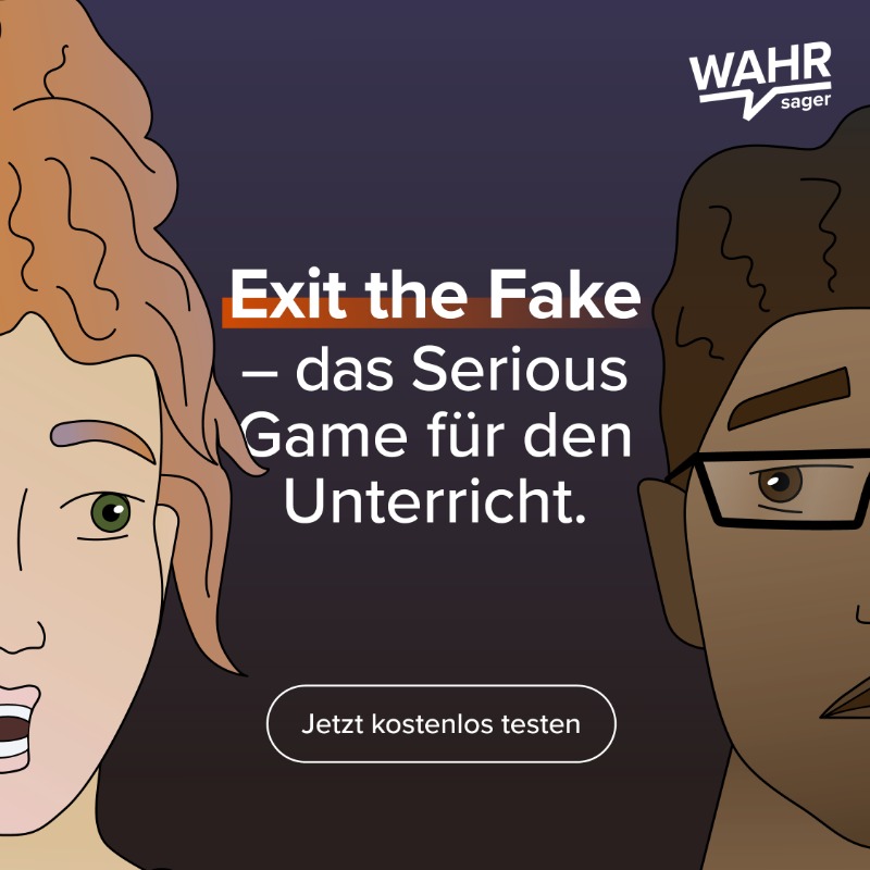 BrockhausNE's tweet photo. 🚨 Fake News Alarm! 🚨 Marie und Kemal von "Die Wahrsager" wurden gehackt! Mit "Exit the Fake" können Schüler:innen der 7.-10. Klasse Fakes von Fakten unterscheiden lernen und Medienkompetenz spielerisch erwerben. Jetzt kostenlos testen! #gamification #twlz #twitterlehrerzimmer
