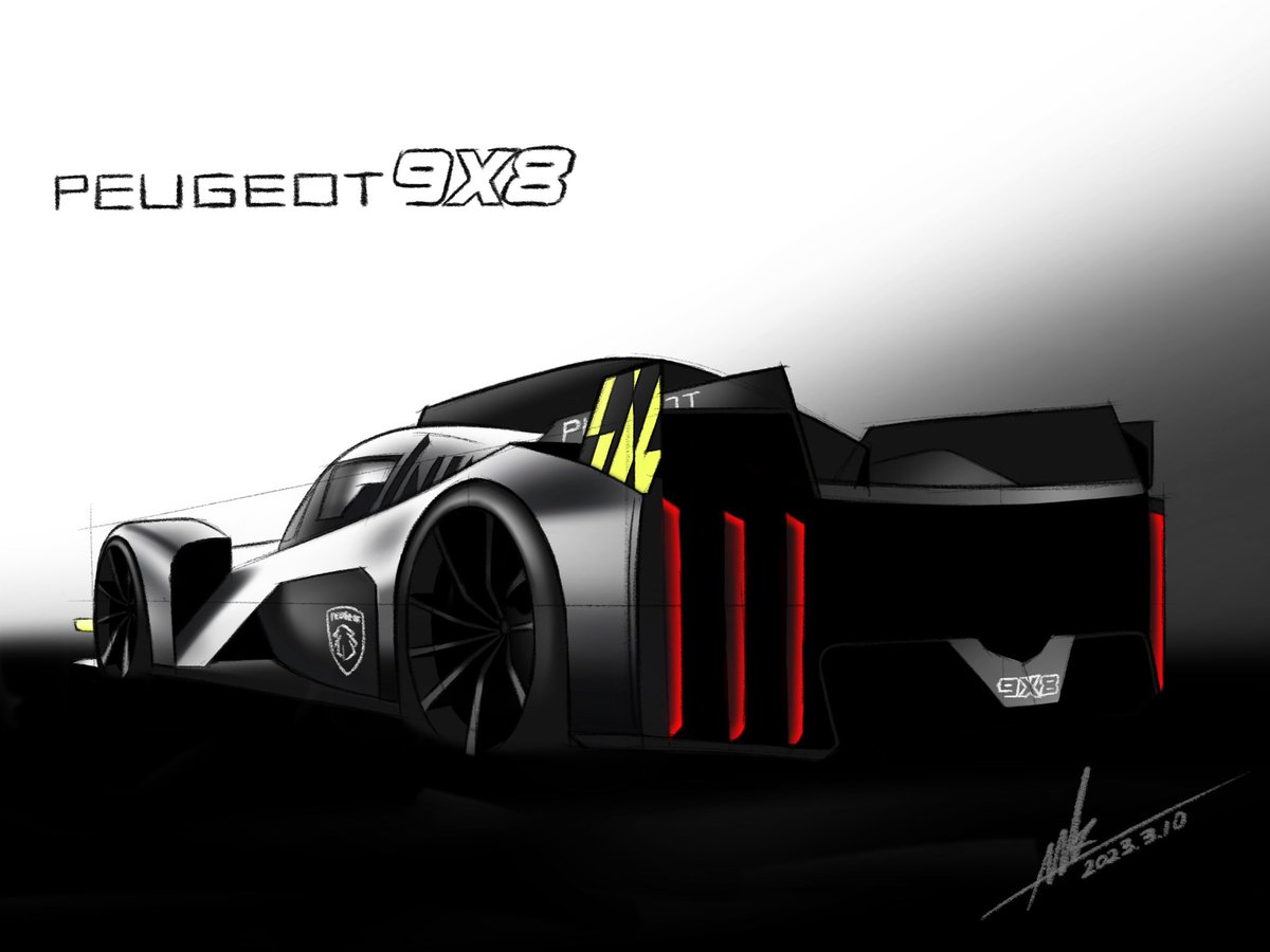 半年ぶりぐらいに9X8描いた
#carsketch 
#peugeot9x8