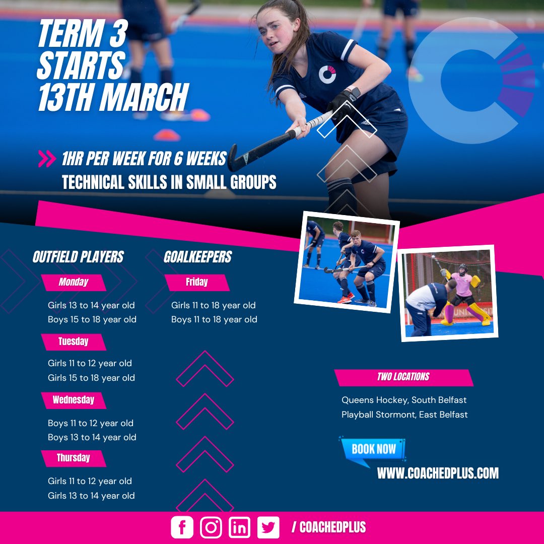 📢 FINAL REMINDER 📢

TERM 3 STARTS NEXT WEEK

With the business end of the hockey season here, and provincial trials starting soon, sharpen those technical skills to stand out from the crowd.

Visit: coachedplus.com 

#potential2performance #hockey #hockeytraining