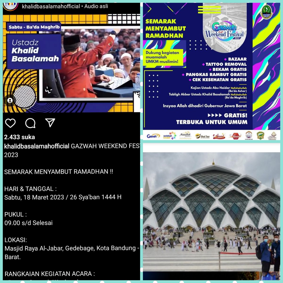 Masjid Al Jabbar itu dibangun dengan APBD kan? Jadi ada di bawah Pemrov Jabar.
Kenapa yang diundang malah Khalid Basalamah yang penuh kontroversial, pernah larang nyanyi Indonesia Raya sampai sebut wayang haram, dll ...
Gak ada penceramah yang adem  ya?? 🥲
Halo kang <a href="/ridwankamil/">Ridwan Kamil</a>