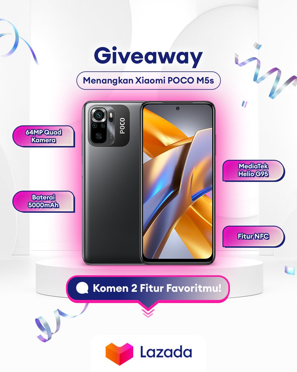 ✨GIVEAWAY ALERT✨

MAU XIAOMI POCO M5S GRATIS?

1. Follow <a href="/LazadaID/">Lazada</a>
2. RT, Like, Komen 2 Fitur Favoritmu dengan hashtag #LazadaGiveaway dan alasan kamu menang
3. Tag 3 teman kamu ya!

Pengumuman 17 Maret

#TambahKeHidupmu #LazadaID