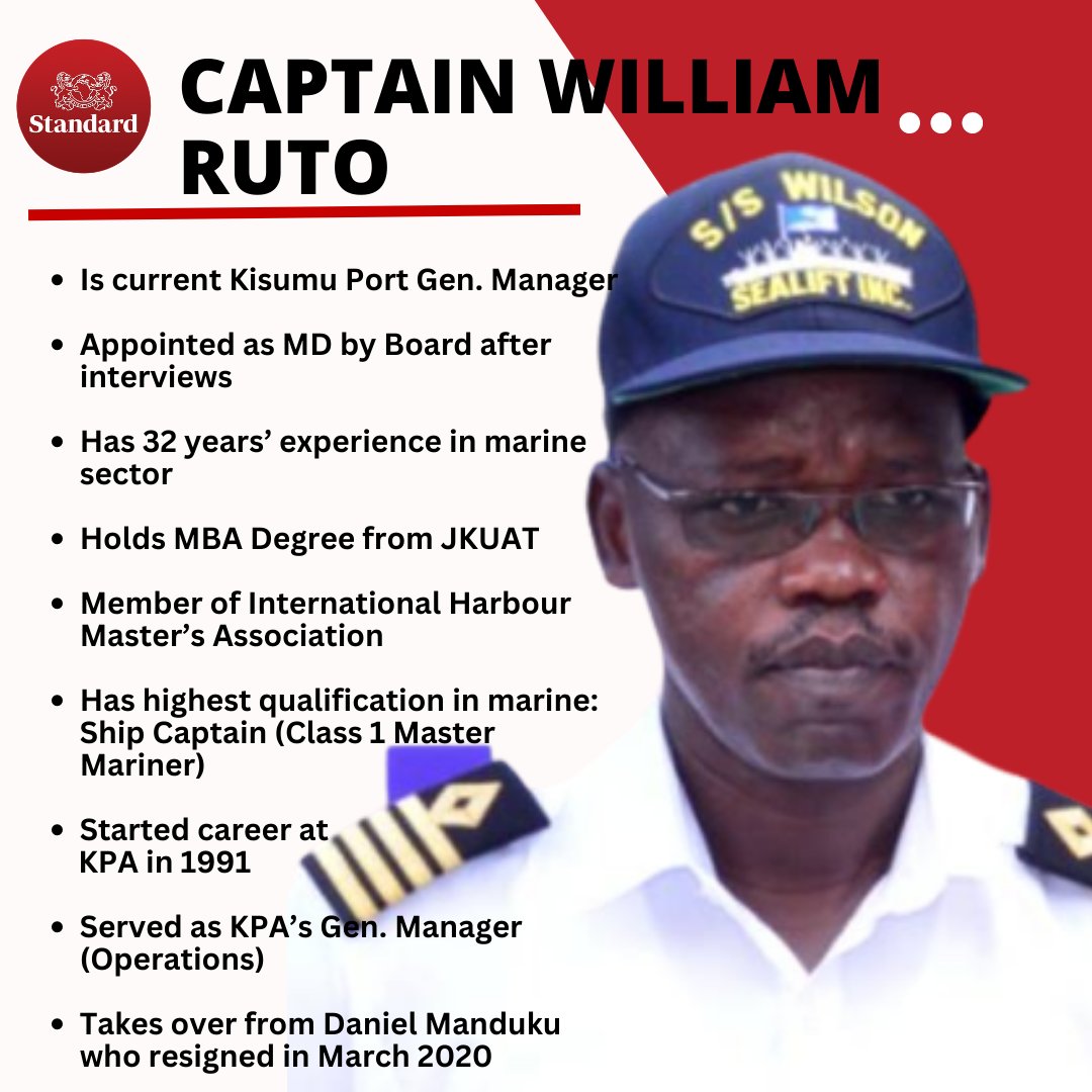 The Standard Digital on Twitter "Profile of Captain William K. Ruto, the Managing Director of