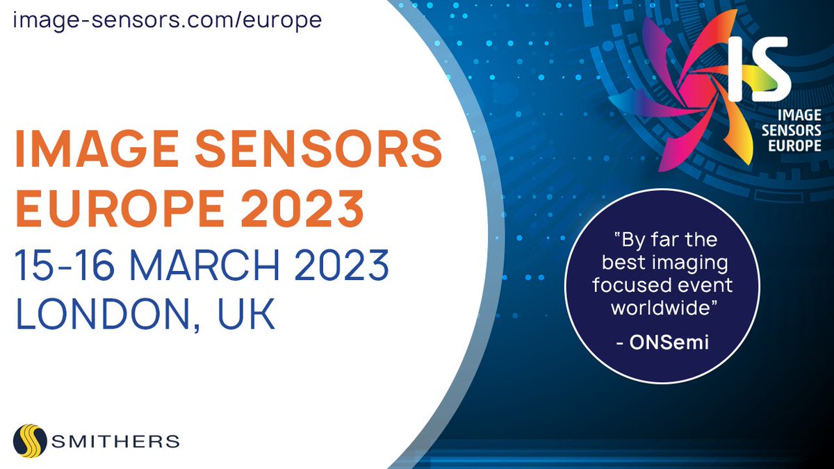ImageSensors's tweet image. Last chance to register for #ImageSensors Europe 2023, taking place next week in London! Book now to join the likes of @AmazonLab126, @dstlmod, @Basler_AG, @Sony, @CERN, @ST_World, @TeledyneDALSA & more! bit.ly/3JtZx6b #imaging #cmos #sensors #smithers