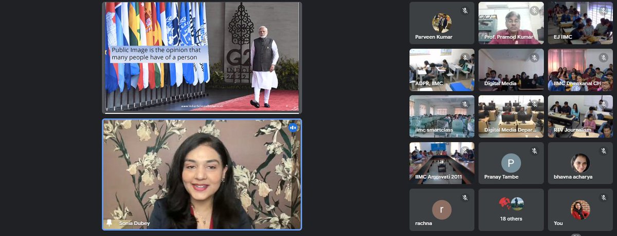 IIMC_India's tweet photo. #FridayDialogue

“Image building is all about balancing your VALUE (Education, Personality and Technical Skills) &amp; VALUABLES (Communication, Presentation, Appearance)”

-Ms. Sonia Dubey Dewan (@SoniaDubey),  Founder &amp; Managing Partner, @ISIMedu

#PublicImage @ProfSanjay_IIMC https://t.co/jf2hKGmc4v