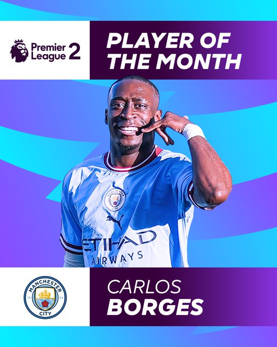 Man. City: Carlos Borges eleito o jogador do ano da Premier League