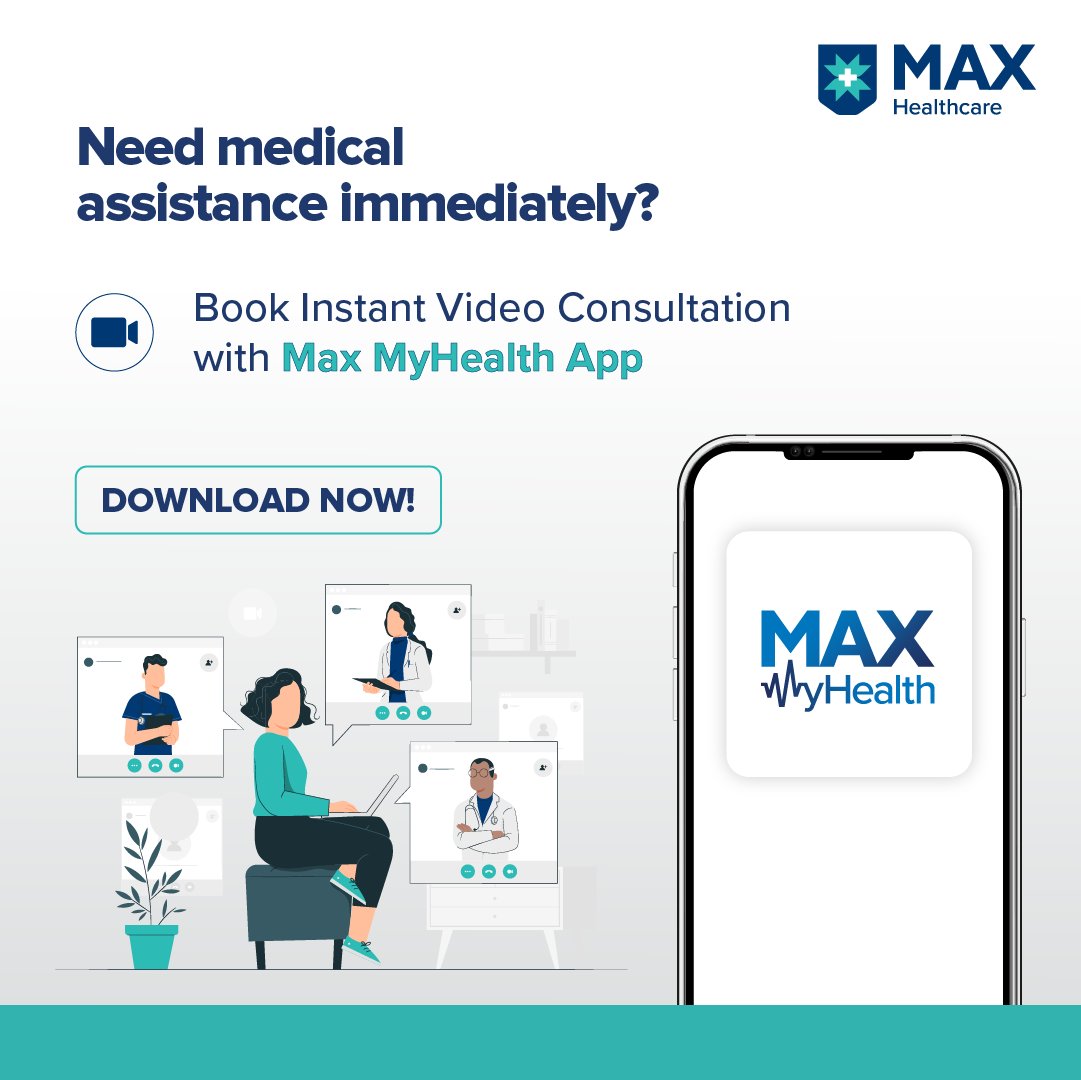 MaxHealthcare's tweet photo. Get immediate medical assistance wherever you are. Book an Instant Video Consult with #MaxExperts using Max MyHealth App. Download the app now from Play Store or App Store.
#MaxMyHealthApp #MaxHealthcare https://t.co/xOcaHd7DNN