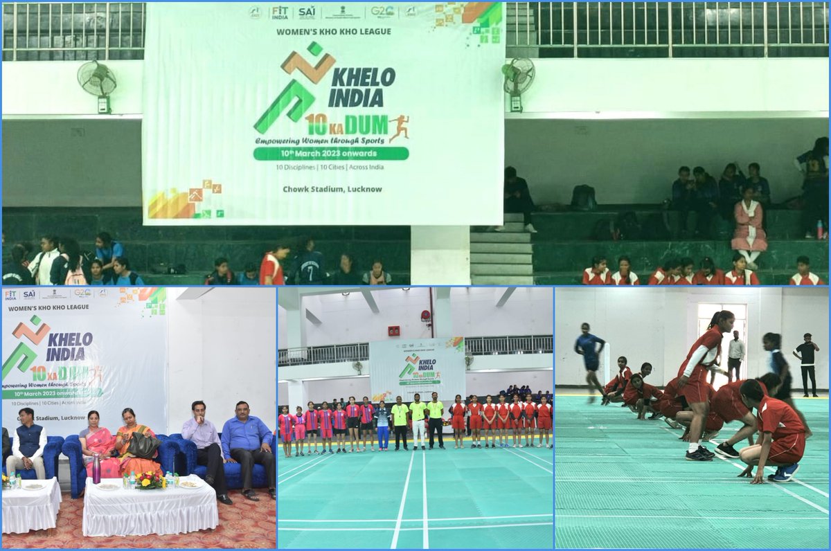 Celebrating International Womens day #10KaDum competition organised by SAI NSRC #Lucknow,KHO-KHO at Chowk Stadium Lucknow was inaugrated. Sh Pawan Singh Chauhan,MLC.Mrs A. Prajapati,Member Rajya Mahila Aayog UP & Dr S. Chaturvedi,Rajya Baal Sanrakshan Aayog,UP graced the Occasion